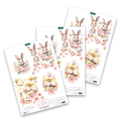 Décopatch Découpé à l'Emporte-Pièce – Poussins & Lapin (pack de 3)