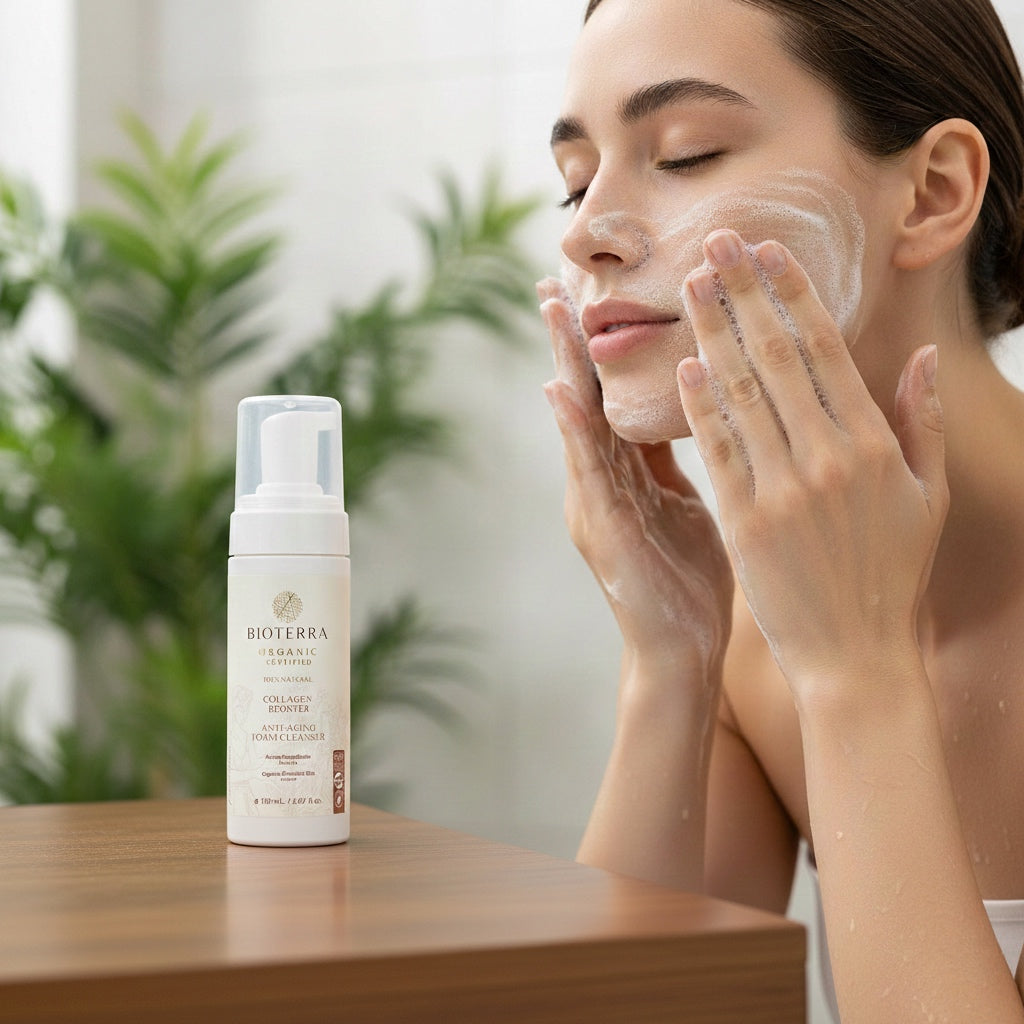 Bioterra Nettoyant Moussant Anti-Âge Booster de Collagène Bio 150 ml