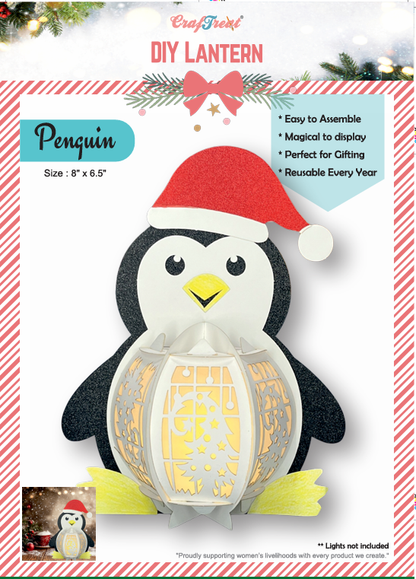 Lanternes en papier à faire soi-même CrafTreat - Pingouin