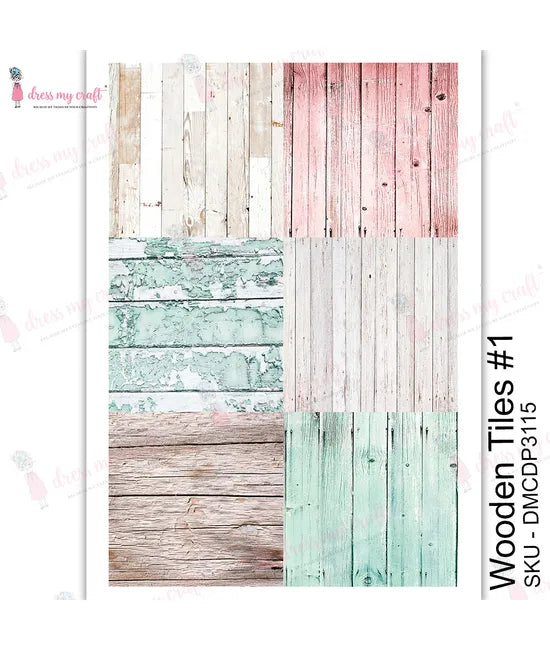 Dress My Craft Transfer Me - Carreaux en bois n° 1