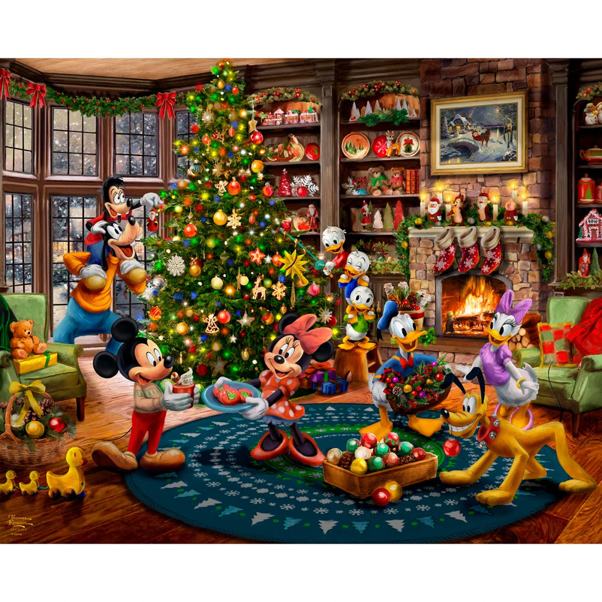 Panneau de tissu Mickey et Minnie décorant le sapin 35 po