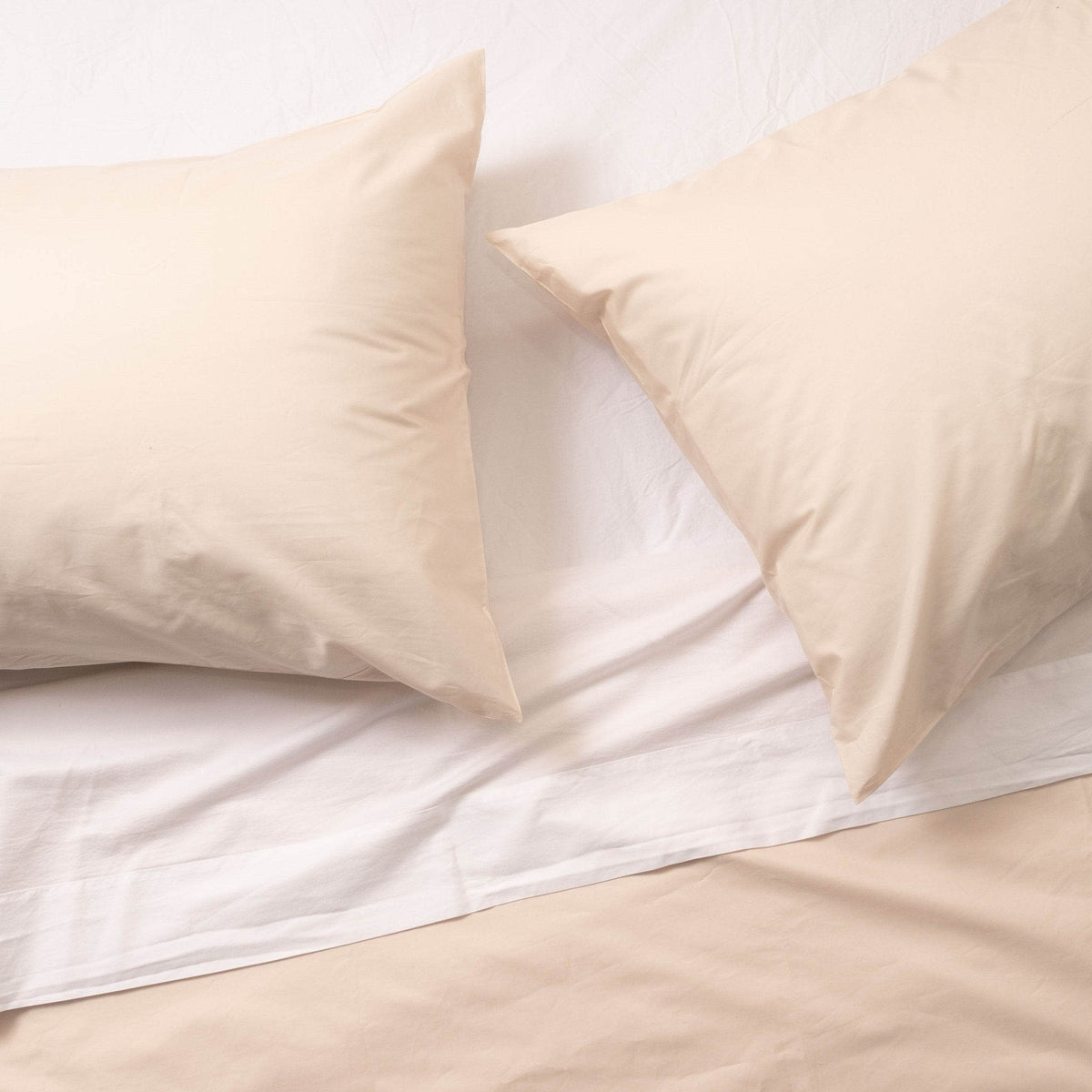 Lot de taies d'oreiller essentielles en percale de coton biologique