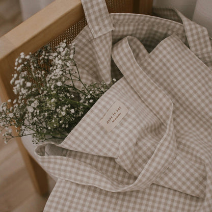 Organic Cotton Tote Bag - Gingham Collection