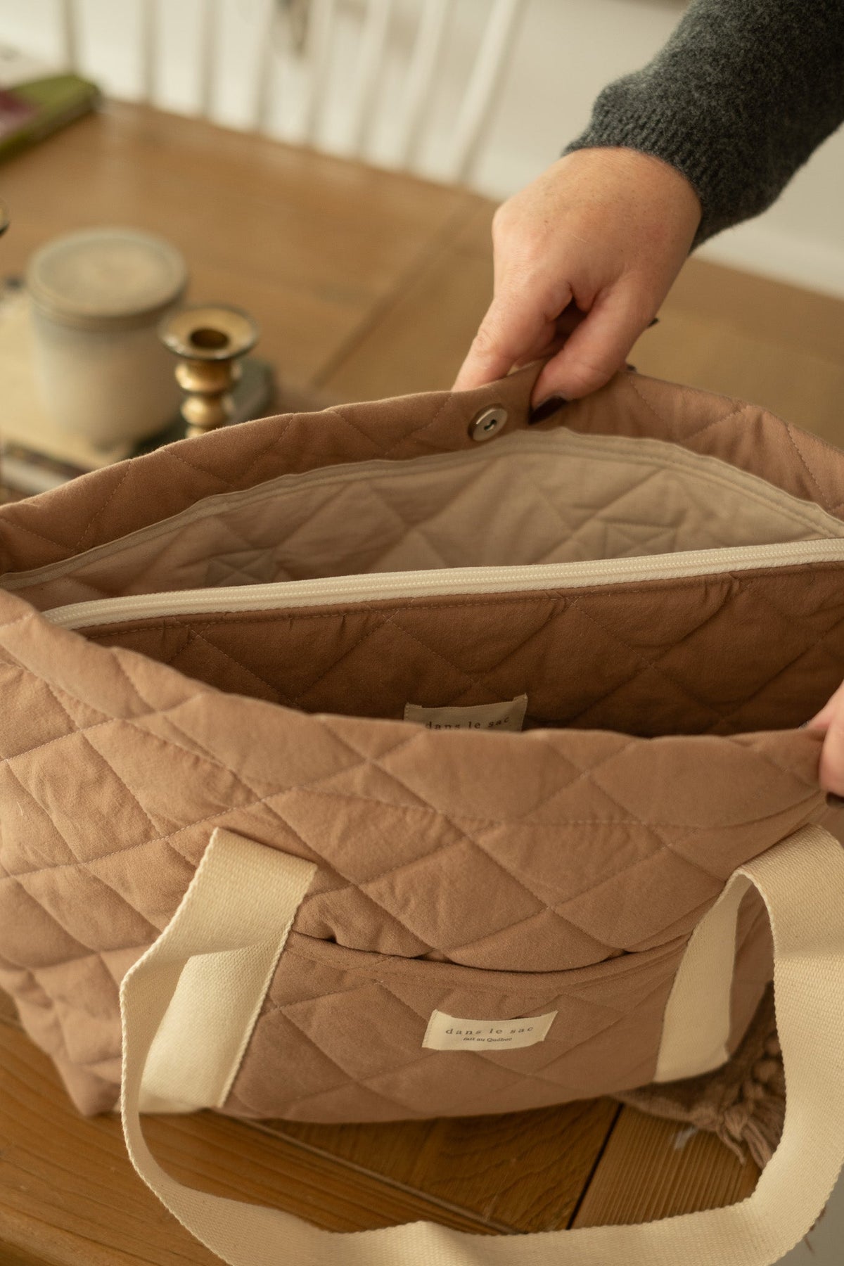 Quilted everyday tote