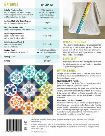 Star Systems Quilt Pattern - Elizabeth Hartman - EH067