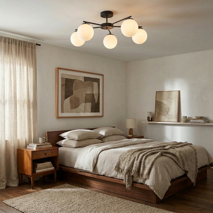 Plafonnier scandinave noir ELTON pour salon, chambre et couloir