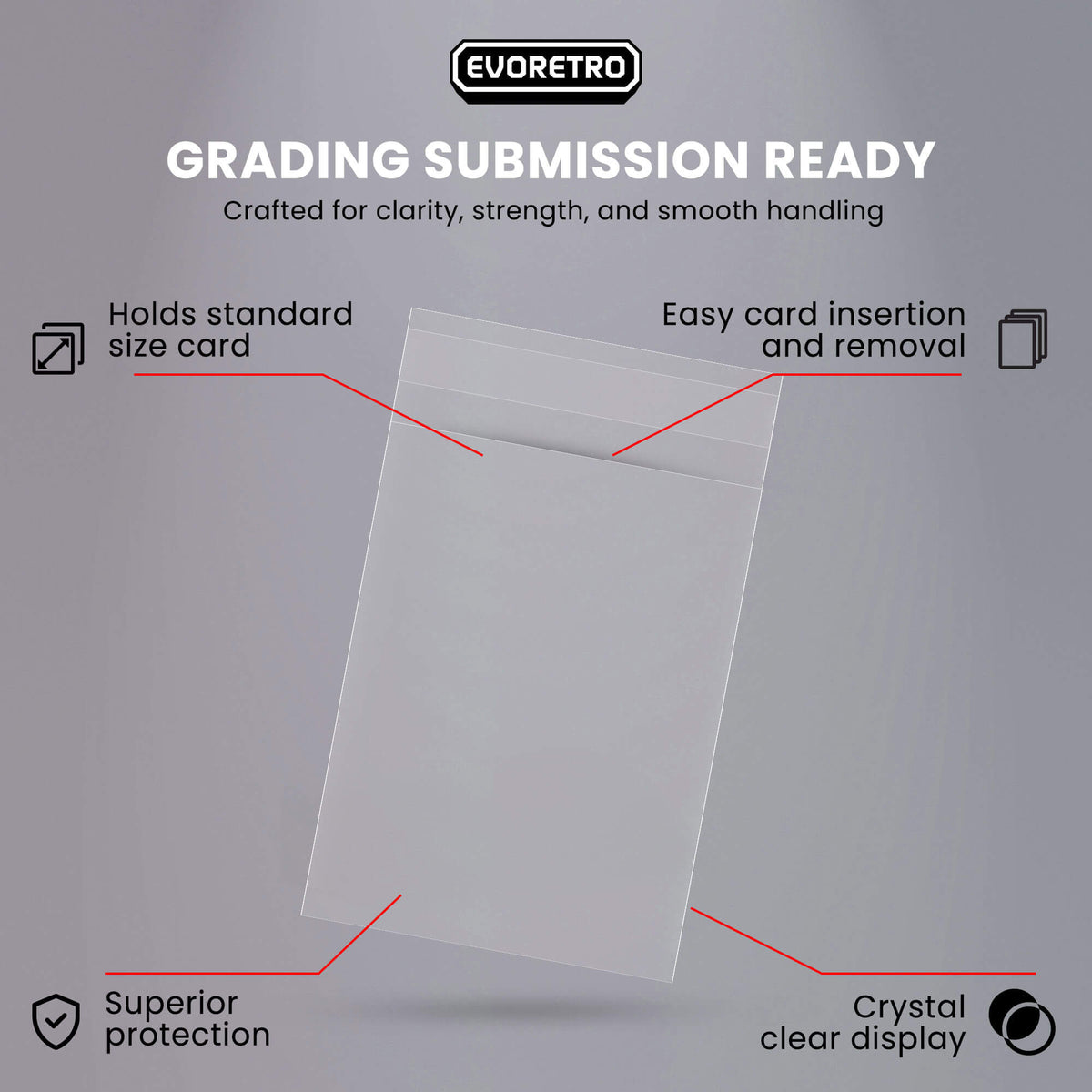 EVORETRO Graded Card Sleeves for Beckett and bumper  – Pack of 100