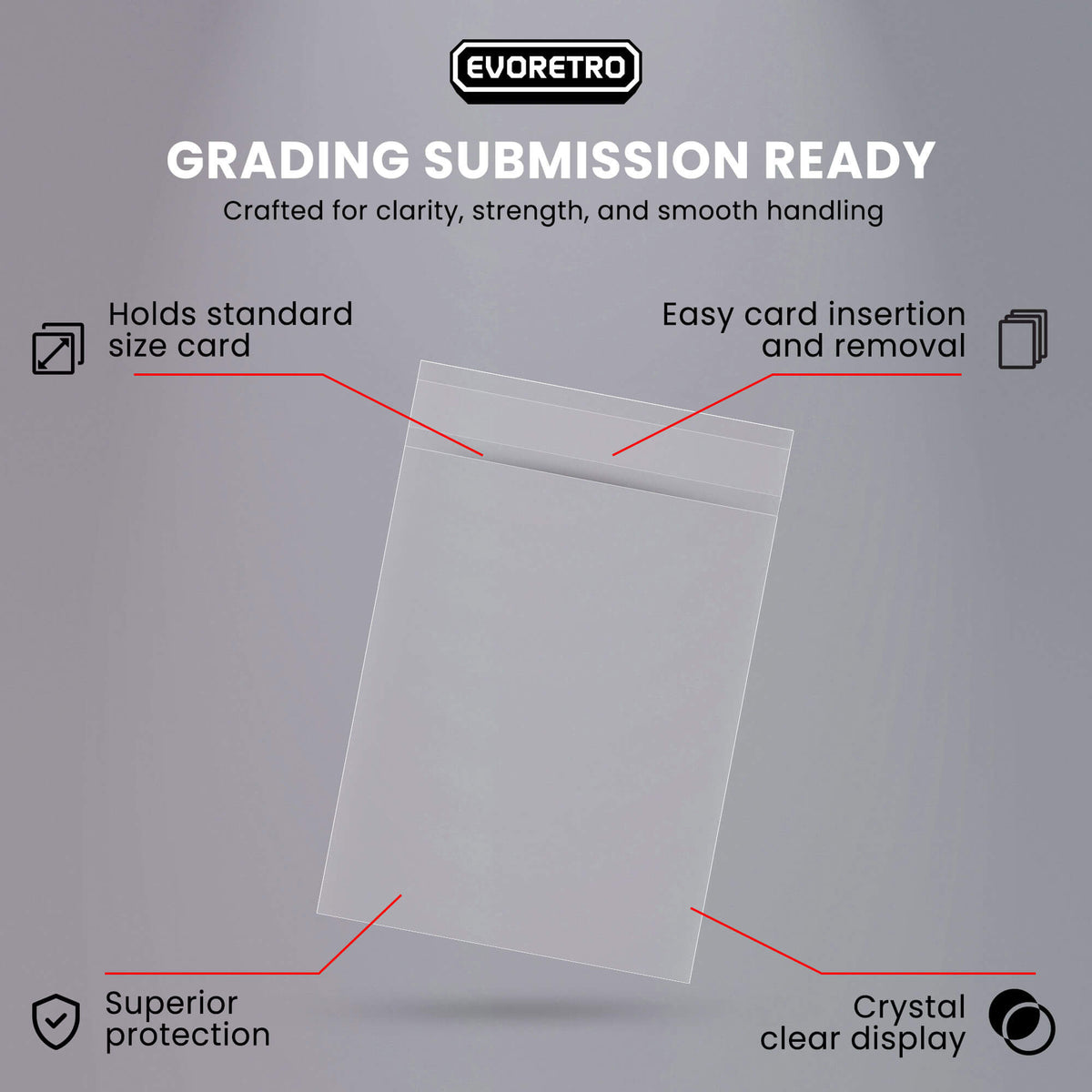 Large Card Sleeves – Fits Thick Cards Up to 180pt (Pack of 100)