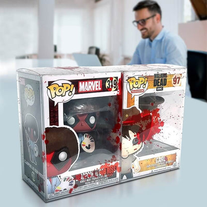 Funko Pop 4 Inches - Red Blood with Bullet Holes - EVORETRO PET Protector 0.40MM - Pack of 10