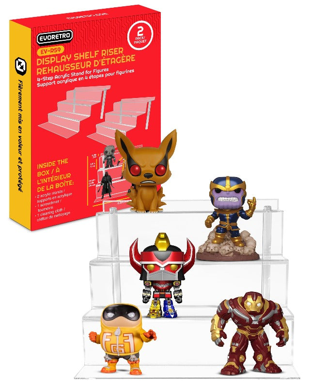 Présentoirs en Acrylique EVORETRO pour Funko Pops et Figurines d'Action de 6 Pouces - RS9 Étagère de Pouces