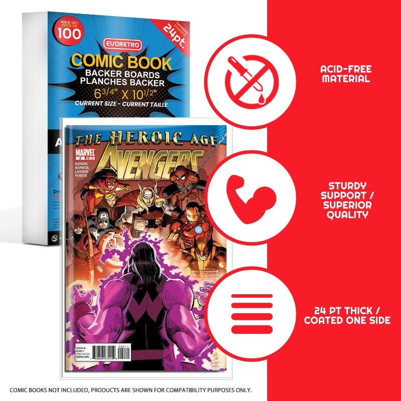 Planches de protection pour bandes dessinées format Comic (24PT)