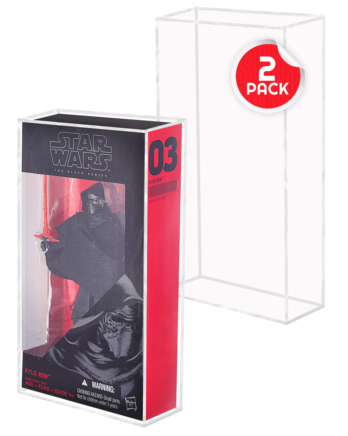Boîtier en acrylique pour figurines Hasbro Star Wars Black Series de 6" - Lot de 2