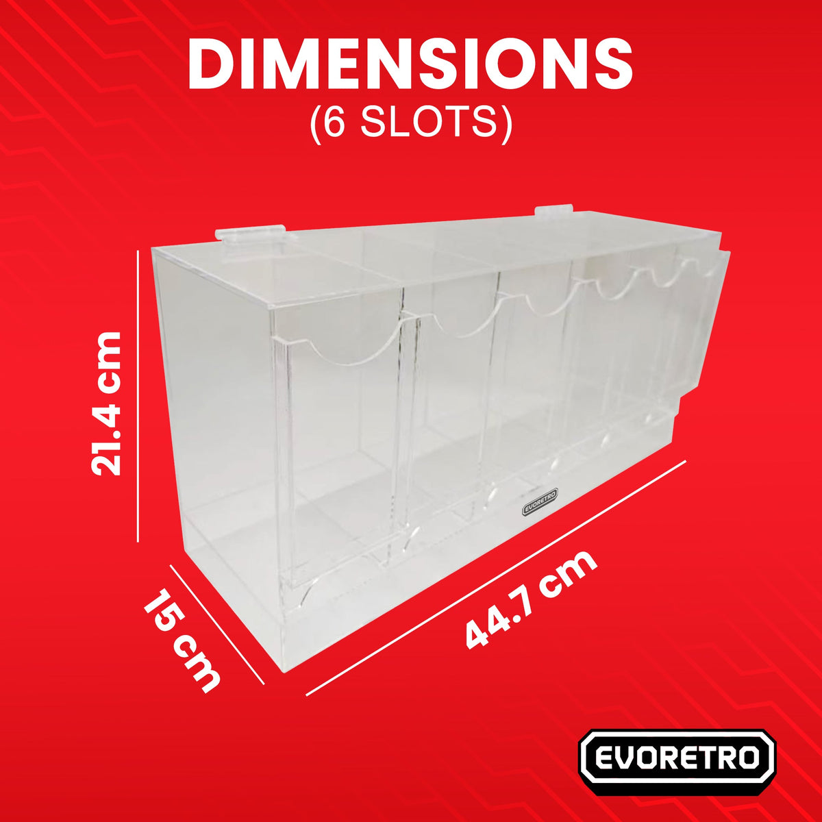 Présentoir en acrylique EVORETRO pour les packs distributeurs de boosters – Présentoir de comptoir avec étagère supérieure