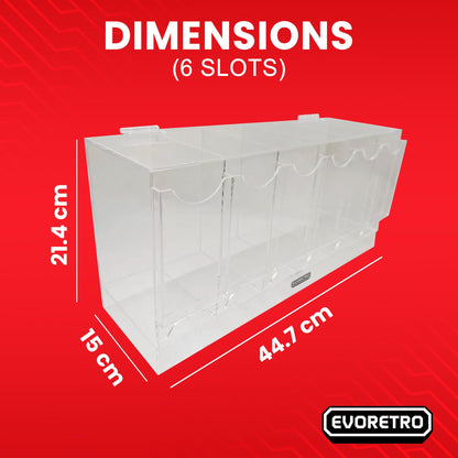 Présentoir en acrylique EVORETRO pour les packs distributeurs de boosters – Présentoir de comptoir avec étagère supérieure