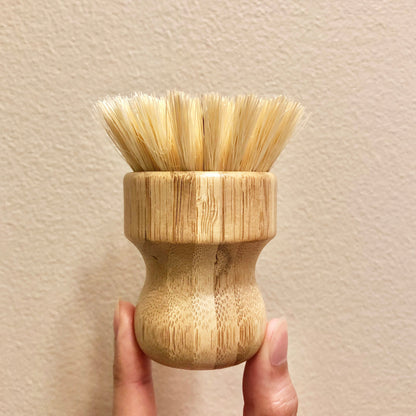 Brosse à récurer avec pommeau en bambou