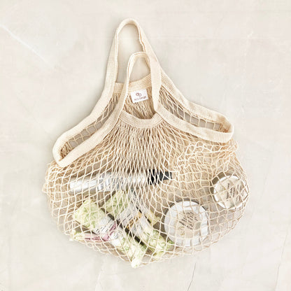 Sac à main en filet de coton naturel