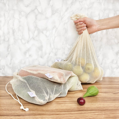 Sacs à provisions en coton (lot de 3)