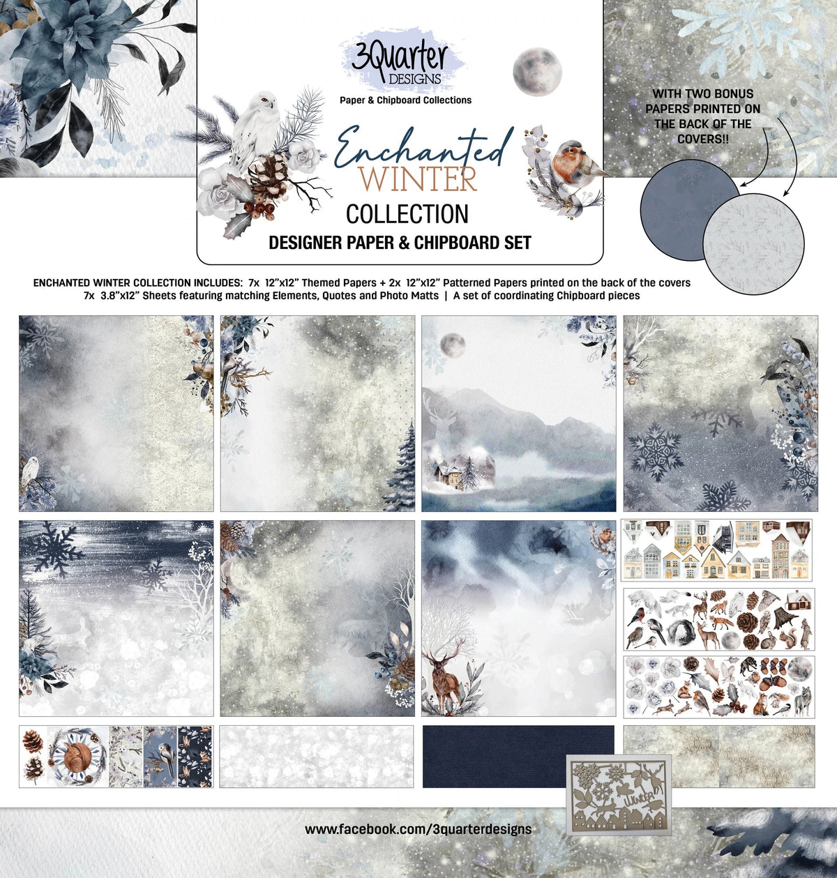 3Quarter Designs - Collection Scrapbooking - Hiver Enchanté