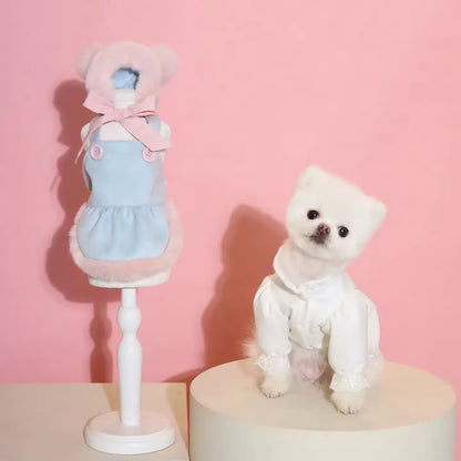 Tenue Lapin de Pâques bleu layette – Ensemble Bonnet de Pâques pour chien