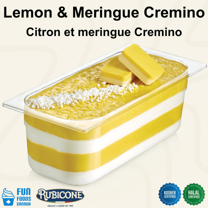 Lemon & Meringue Spreadable Filling Cream - Cremino Lemon & Meringue - 5 KG Bucket - Rubicone Canada - Ships Free Within Canada on Orders Above CAD $199
