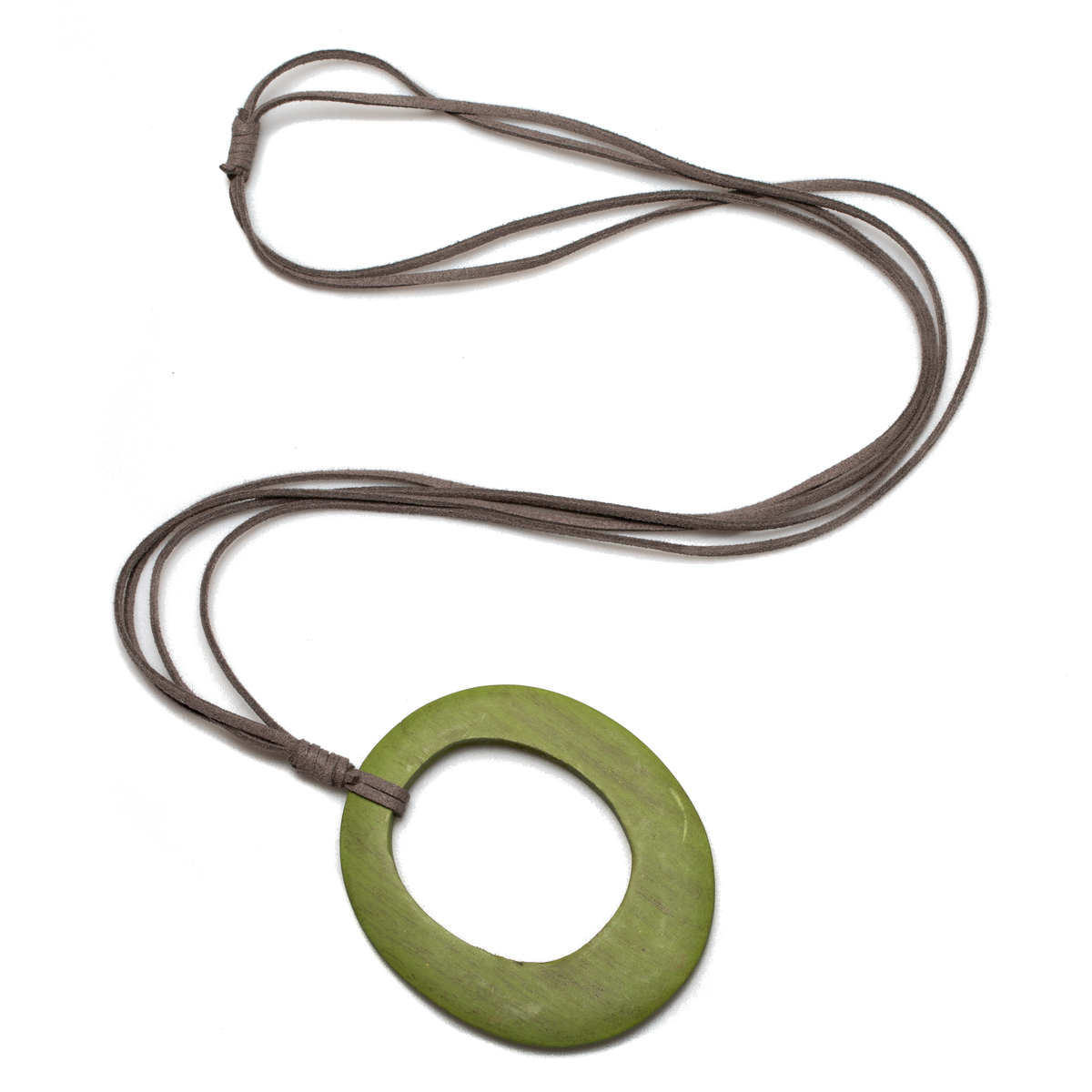Simple Oval Pendant On Suede