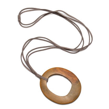Simple Oval Pendant On Suede