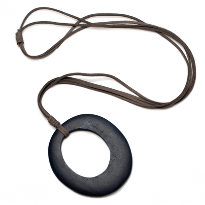 Simple Oval Pendant On Suede