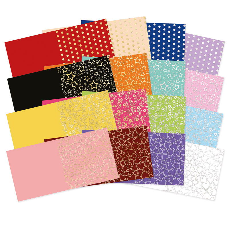 Cartes vierges à motif métallisé Essential - Sélection 15 x 15 cm
