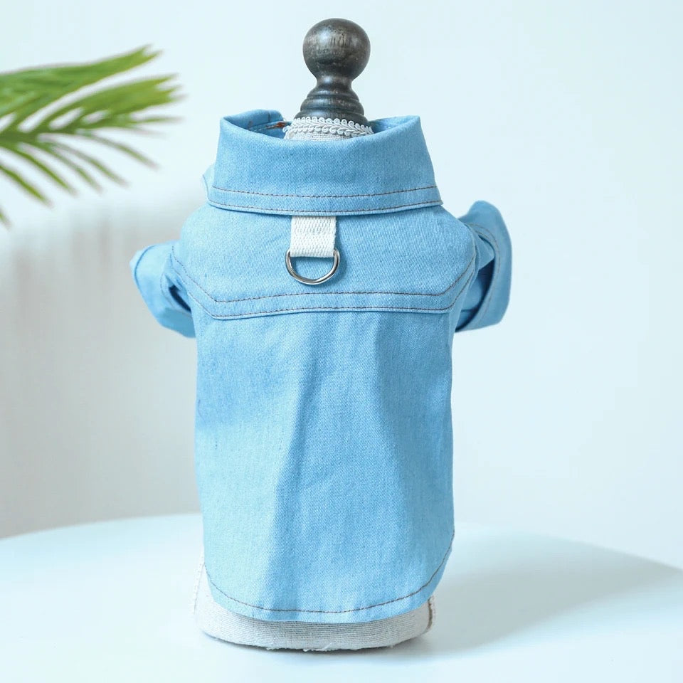 Denim Dog Tee | Casual Dog T-Shirt Outfit