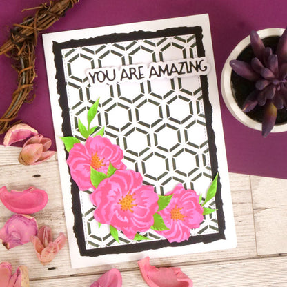 Pour l'amour des masques - Carrelage floral en nid d'abeille en couches