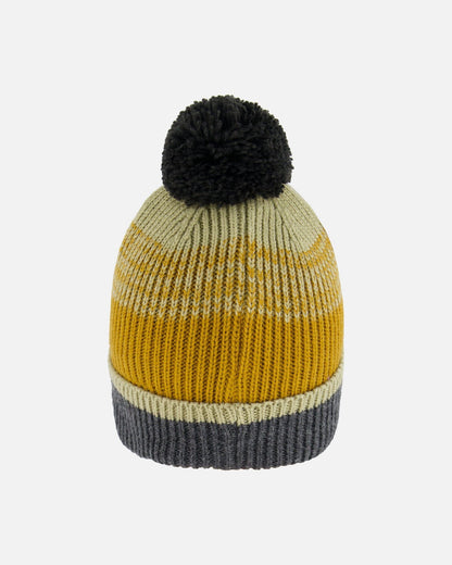 Bonnet tricoté gris, épice et sauge