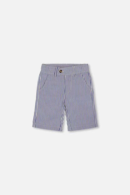 Slant Pocket Bermuda Shorts Royal Blue Striped