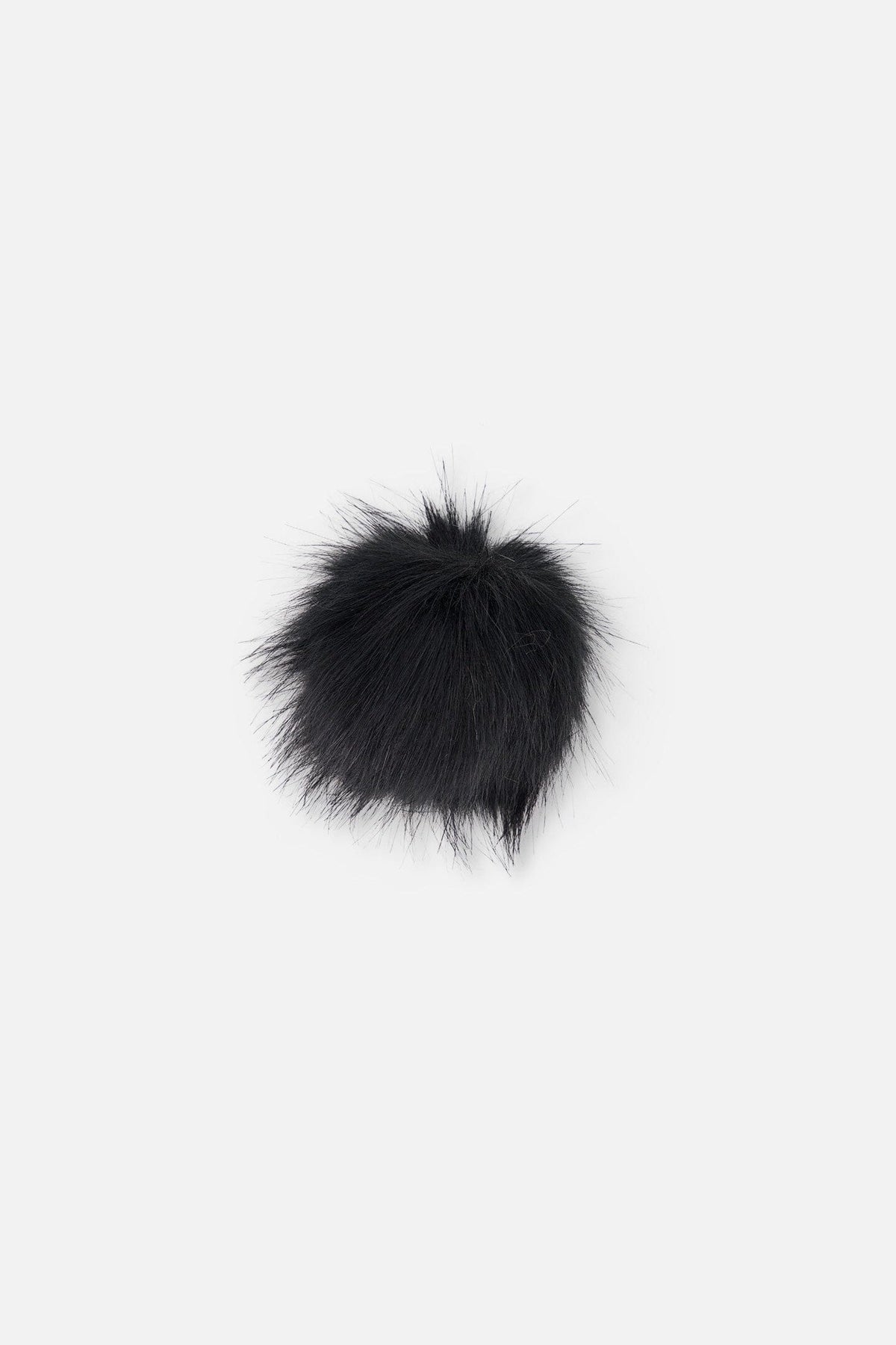 Black Fake Fur Pompom For Hat