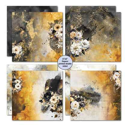 Lot de papiers Golden Ebony 6x6 de 3Quarter Designs