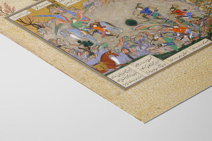 Shahnameh Giclee Art Print: Angel Surush Rescues Khusrau Parviz, Persian Miniature (Framed & Unframed Available)