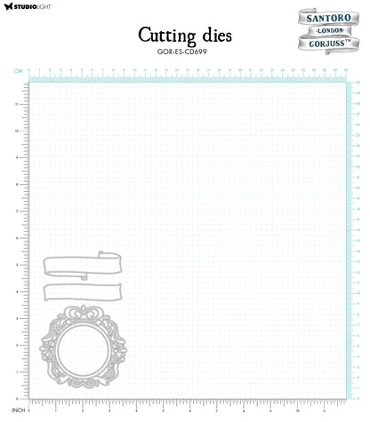 SAN Matrices de coupe Volute et Cadre orné Gorjuss Essentials 82x129x2mm 4 PC nr.699