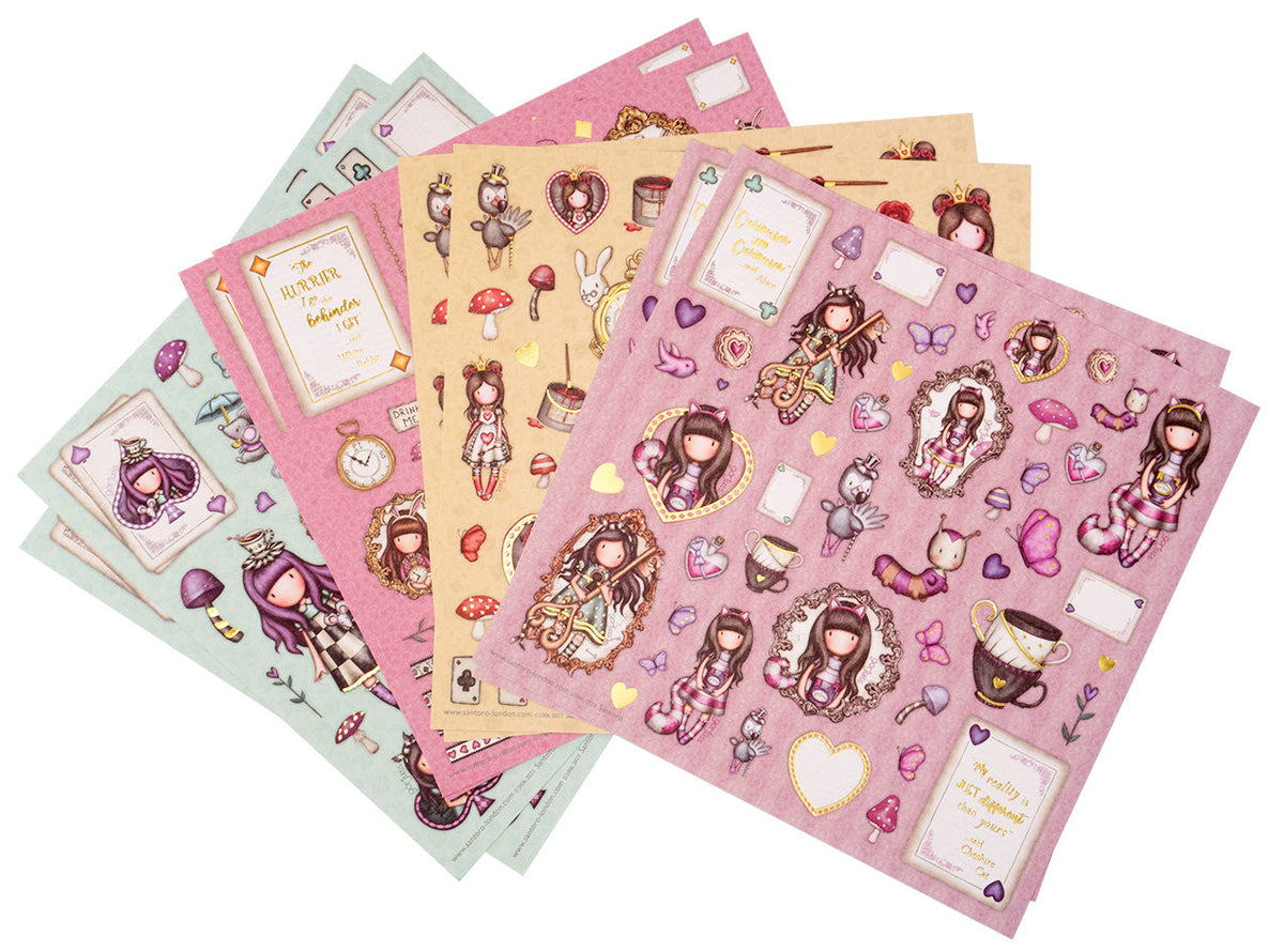 Planchettes d'autocollants GOR 4x2 motifs Wonderland 152x152x3mm 8 FL nº09