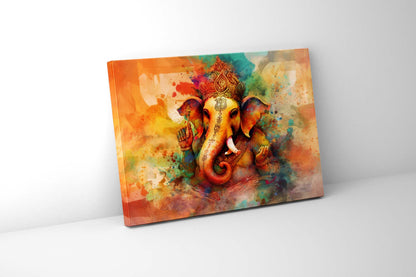 Wall Art-Ganesh Canvas-Indian Art-Spiritual Wall Decor