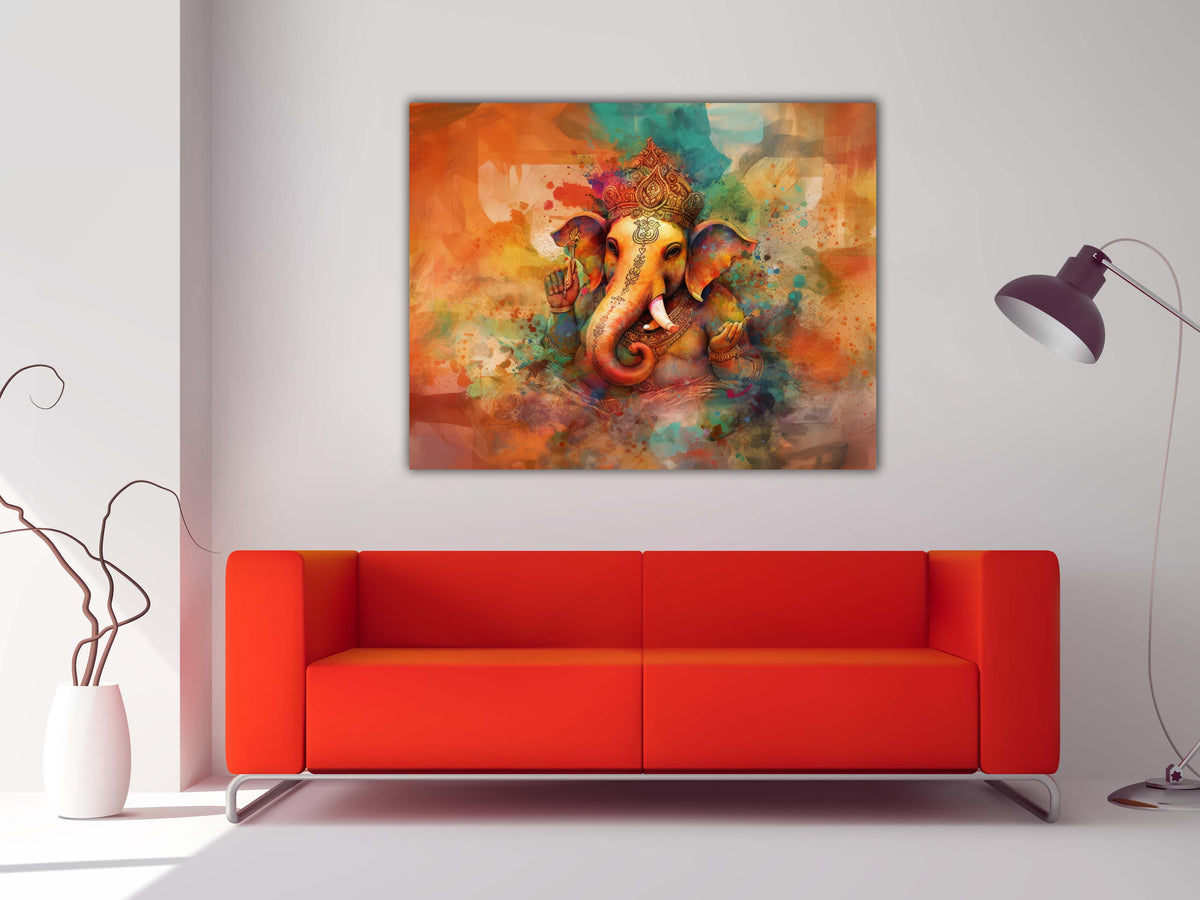 Wall Art-Ganesh Canvas-Indian Art-Spiritual Wall Decor