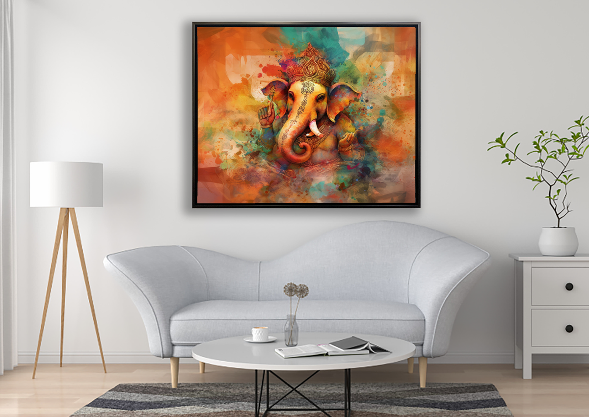 Wall Art-Ganesh Canvas-Indian Art-Spiritual Wall Decor