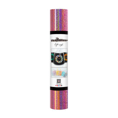 Vinyle adhésif holographique scintillant TeckWrap - Rose sirène pailleté | Aurores captivantes pour vos créations !