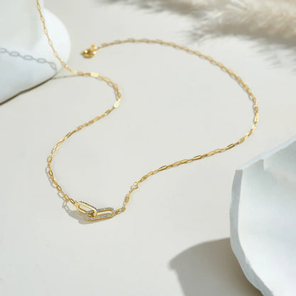 Modern Sterling Silver Link Necklace