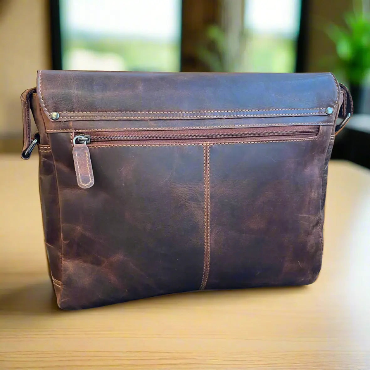 Sac messager pour ordinateur portable en cuir Greenwood