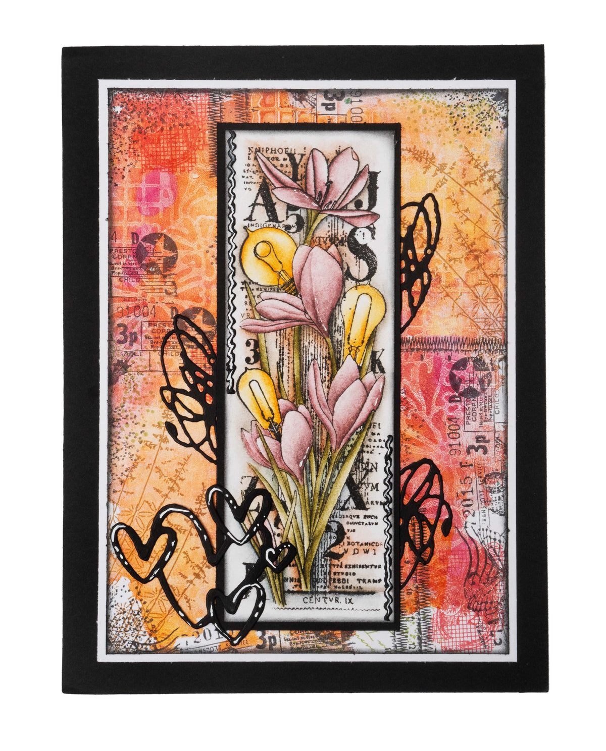 SL Tampon transparent Fleur de Crocus Collection Grunge 46x140x3mm 1 PC n°392