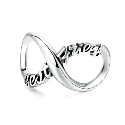 925 Sterling Silver Clear 5A Crystal Collection Family Heart X-Shape Charm Beads for Charm Bracelet & Necklace Pendant