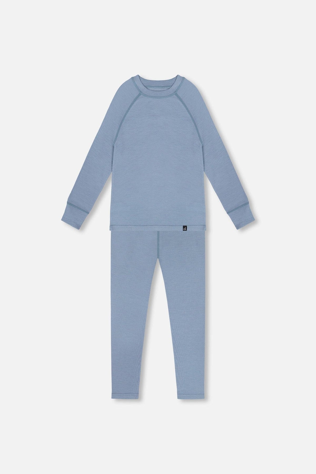 Merino Wool Base Layer Set Blue Gray