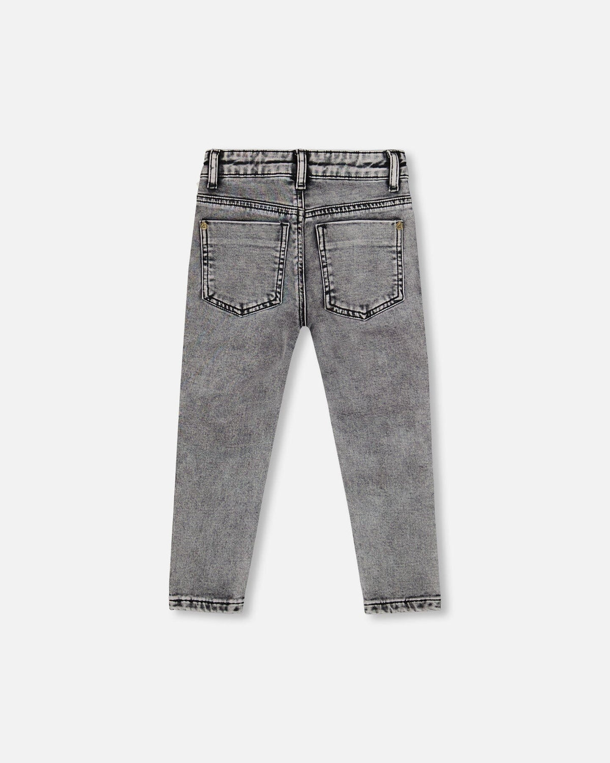 Pantalon en denim noir en molleton avec empiècement contrastant