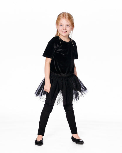 Legging avec jupe en tulle noir