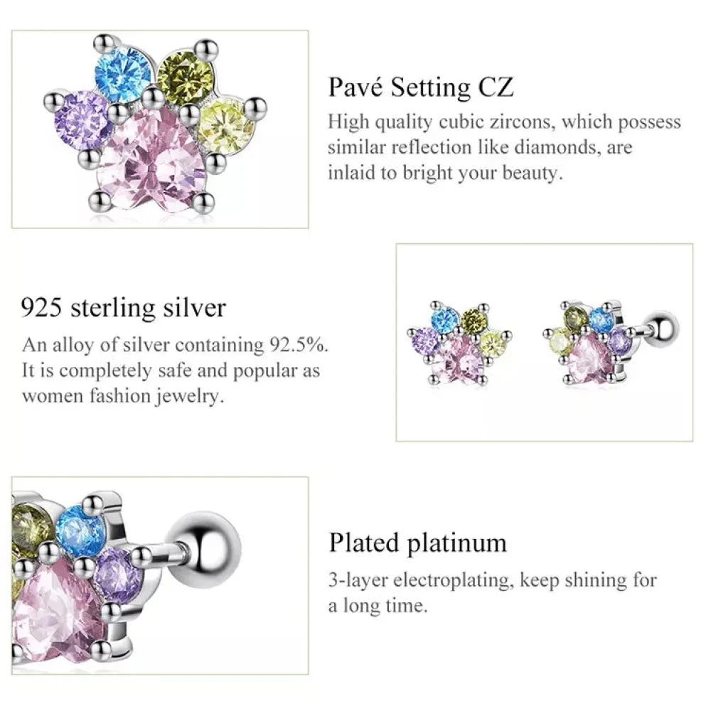 Boucles d'oreilles clous étoiles et papillons en argent sterling 925 - Bijoux délicats et raffinés