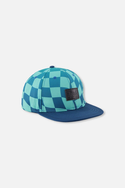 Casquette à carreaux imprimés turquoise